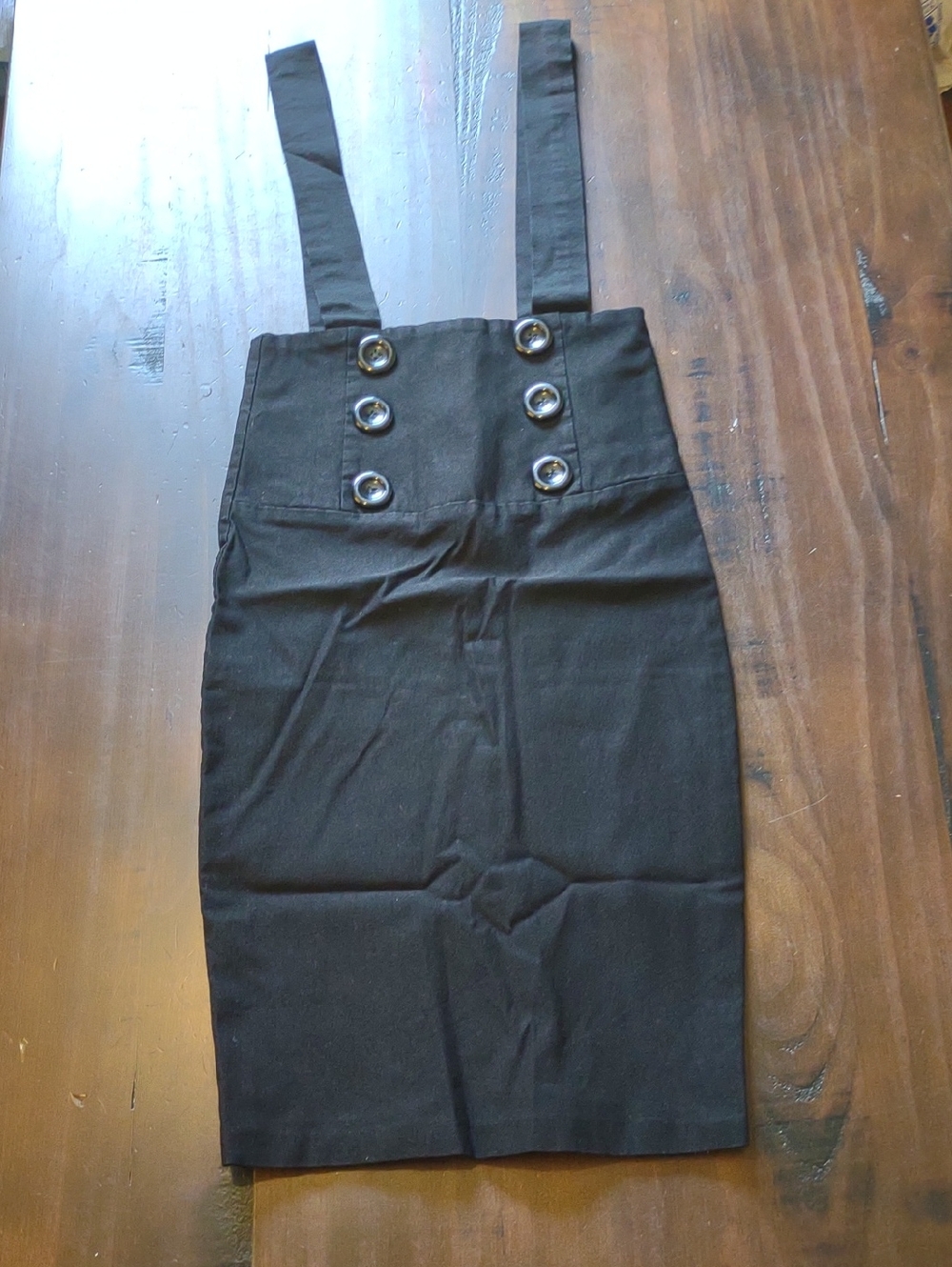 Women’s Black Pencil Skirt with Suspender Straps